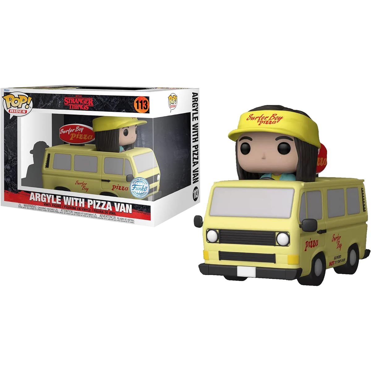 Funko Pop! Rides: Super Deluxe Stranger Things Season 4 - Argyle and the Pizza Van #113 - Collectible Figure, Multicolor