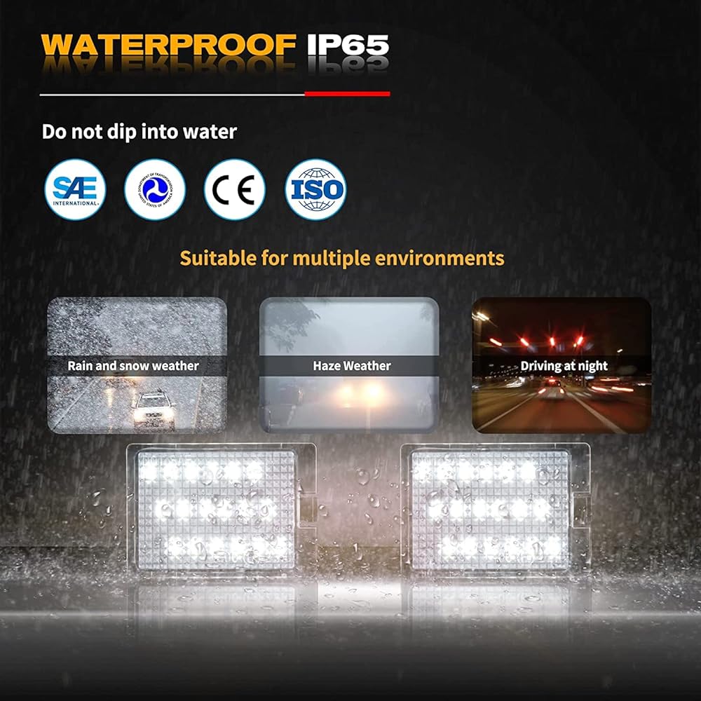 POPMOTORZ 2Pcs LED License Plate Light Lamp Rear Tag Light Assembly for 2014-2022 Dodge Durango Pickup Truck White OR-73804