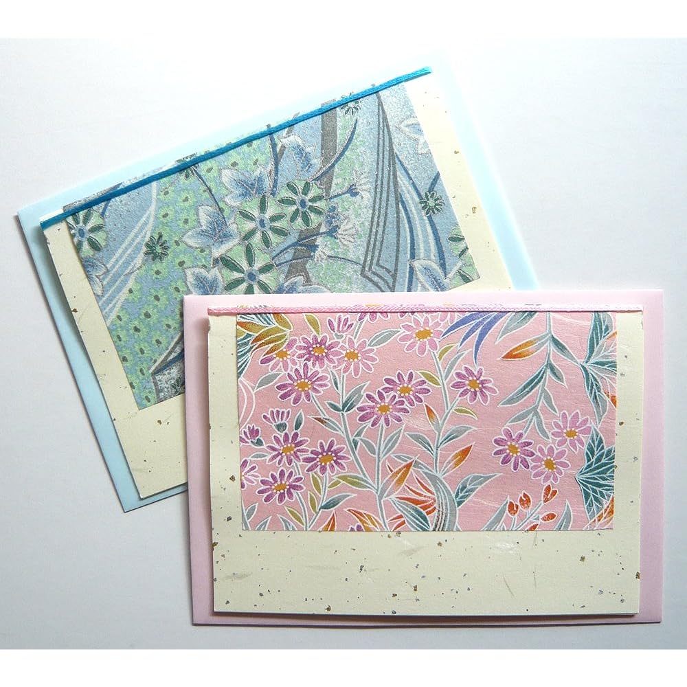 Yuzen Washi Greeting Cards in Various Patterns (50 Sets for Commercial Use)