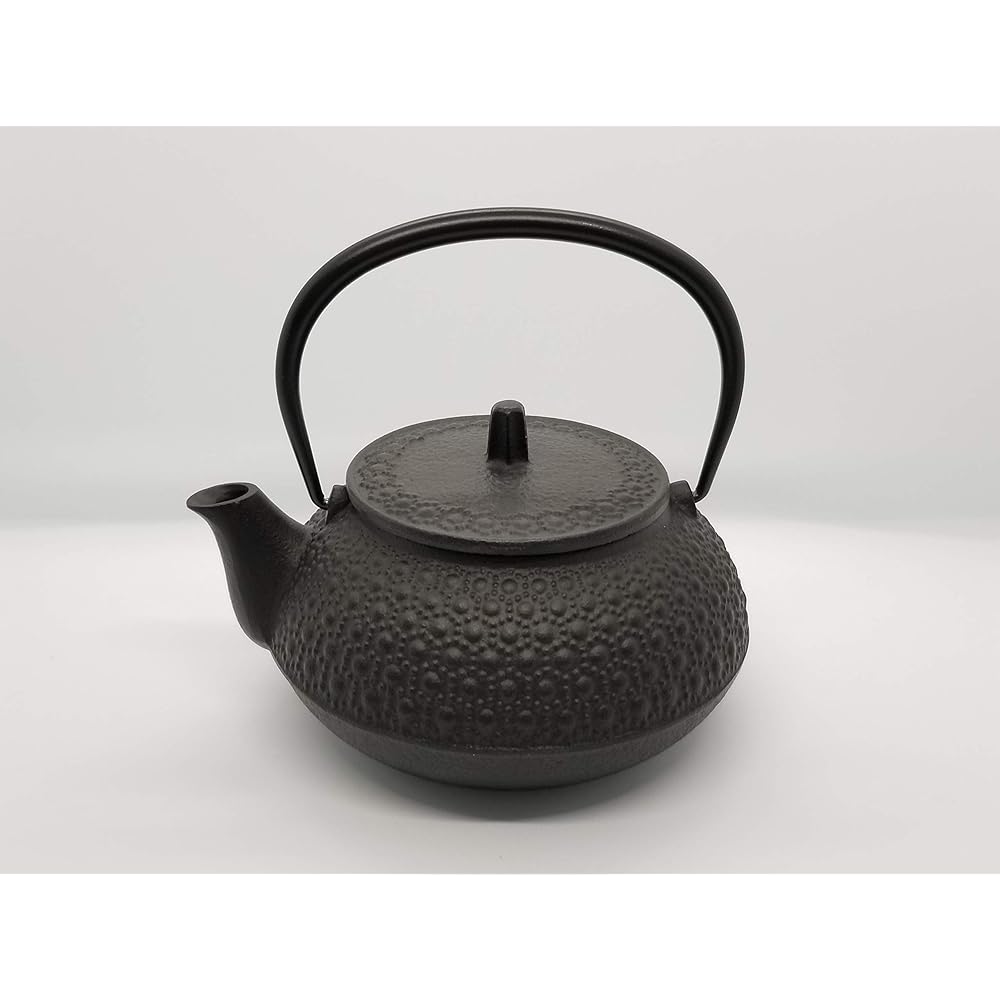 Iwachu Iron Kettle Teapot Type 5 New Turtle Shell Black Baked 0.65L No Enamel Open Fireable Nanbu Tekki 12804