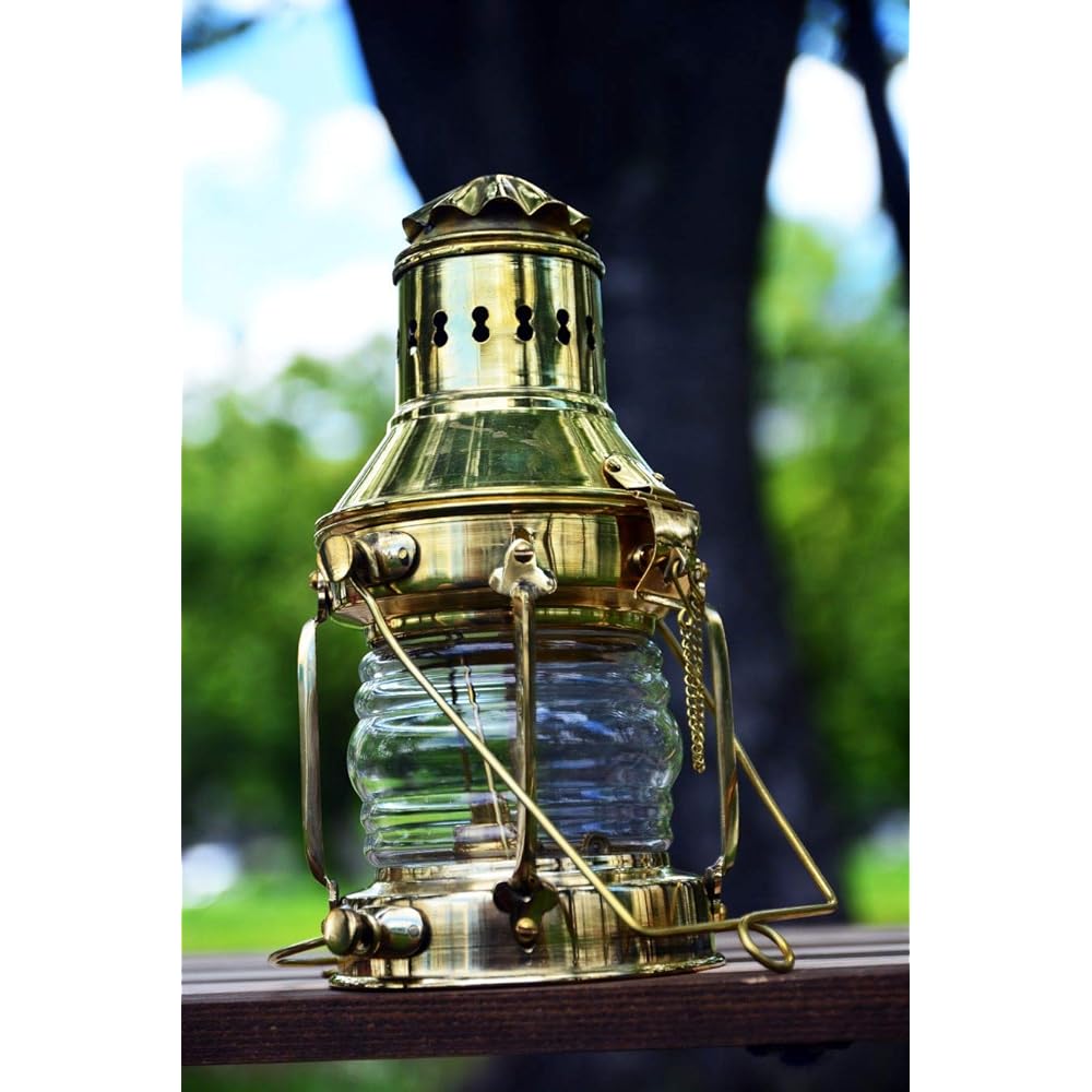 Roost Outdoors Brass Oil Ship Lantern (Brass Oil Lantern Ship Lamp Ship Light) Nelson Lamp Anchor Lamp Kerosene Lantern Brass Lantern Brass Lantern Simple Japanese Instruction Manual Included 25.5cm