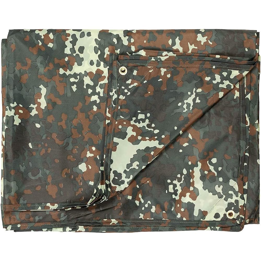 MFH Tarpaulin Waterproof Ground Sheet Tarp Cover with Brass Eyelets and Storage Bag - OLIVE DRAB 200 x 300 cm