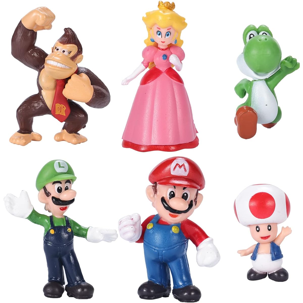 BLOHDI Mario Brothers Super Mary Princess Turtle Mushroom Orangutan Super Mary Action Figure Set of 6