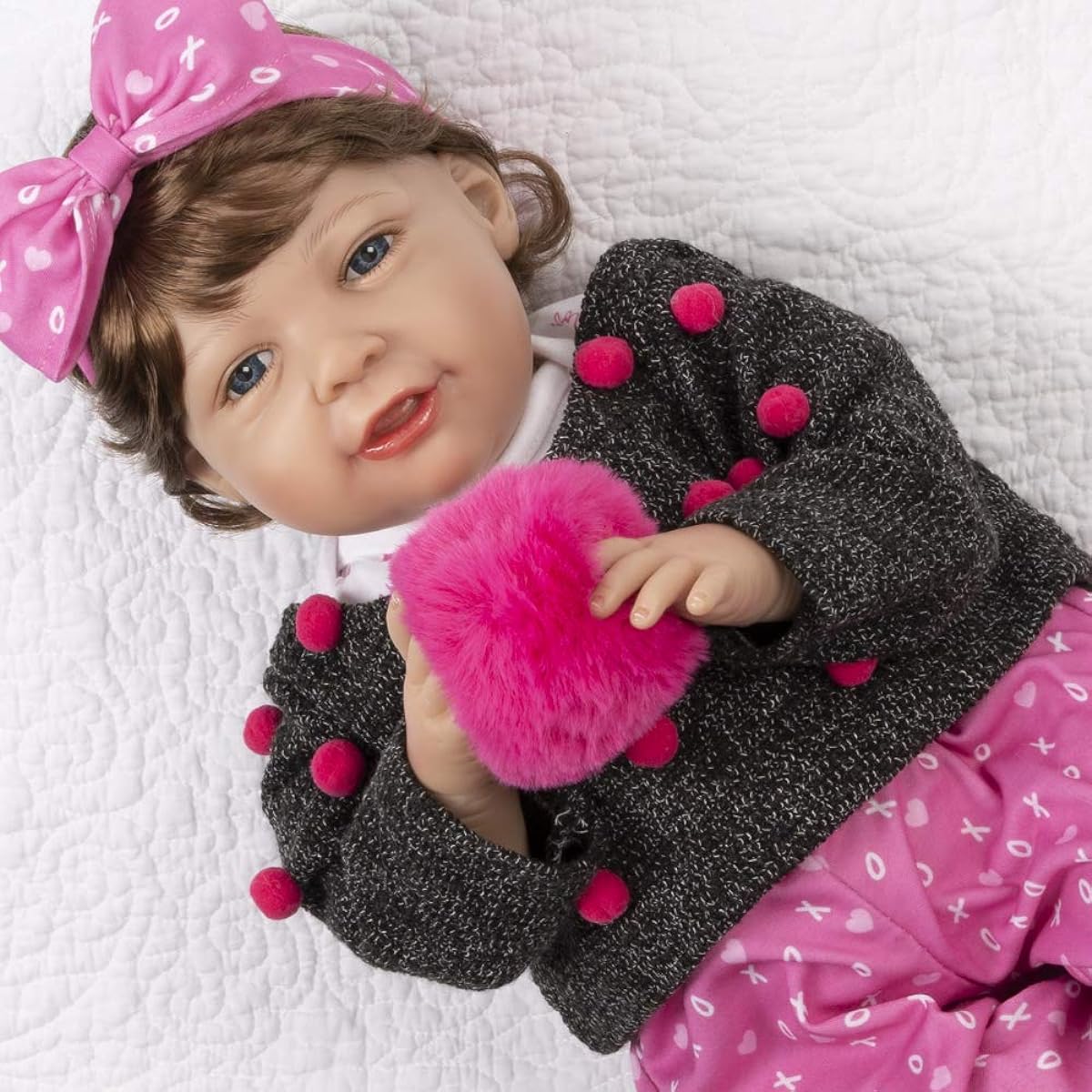 Paradise Galleries® Realistic Reborn Toddler Doll Jannie de Lange Designer Doll Collection 21 Inch Soft Touch Toddler Doll with Magnetic Pacifier Doll Accessories I Love You More