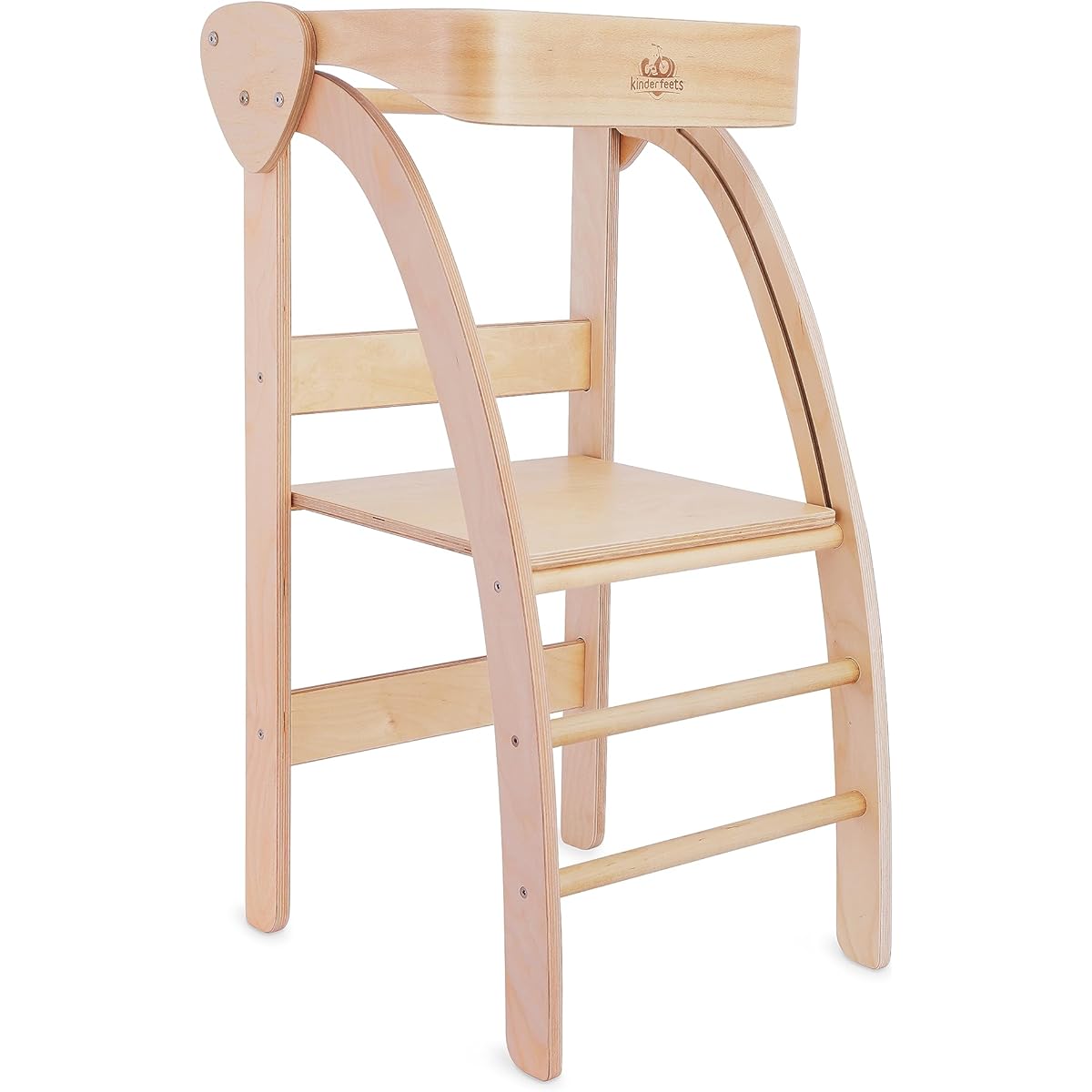 Kinderfeets Pikler Gazebo | Kitchen Nursery Helper Stand Toddler Tower | Natural Birchwood Safety Rail Durable and Lightweight (Natural)