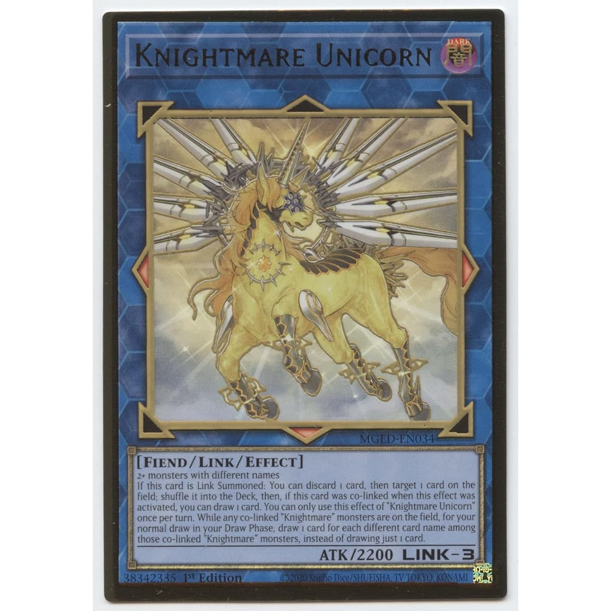 Knightmare Unicorn - MGED-EN034 - Premium Gold Rare - 1st Edition