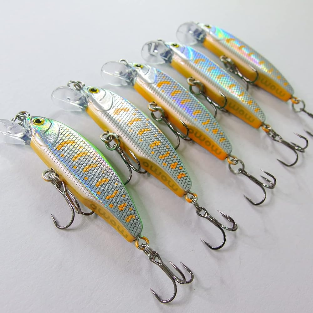 [Momo Lure] Momo Lure Mountain Stream Trout Lure Heavy Sinking Minnow D Flat 44mm 4.3g Model with built-in tungsten For contact insight (invitation) with Yamame trout. set package