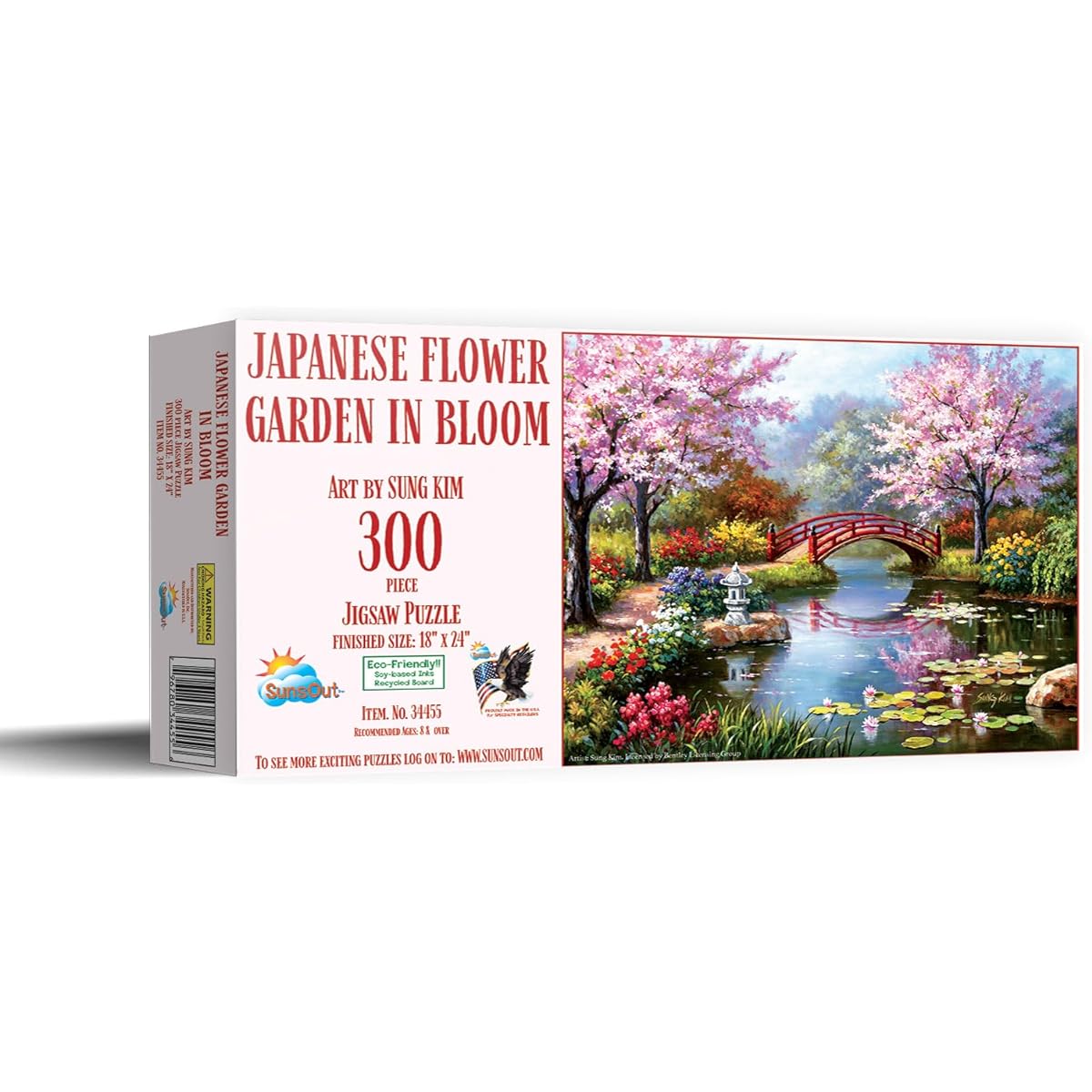 SUNSOUT INC - Japanese Garden in Full Bloom - 300 Piece Jigsaw Puzzle Artist: Sung Kim - Finished Size 18" x 24" - MPN# 34455