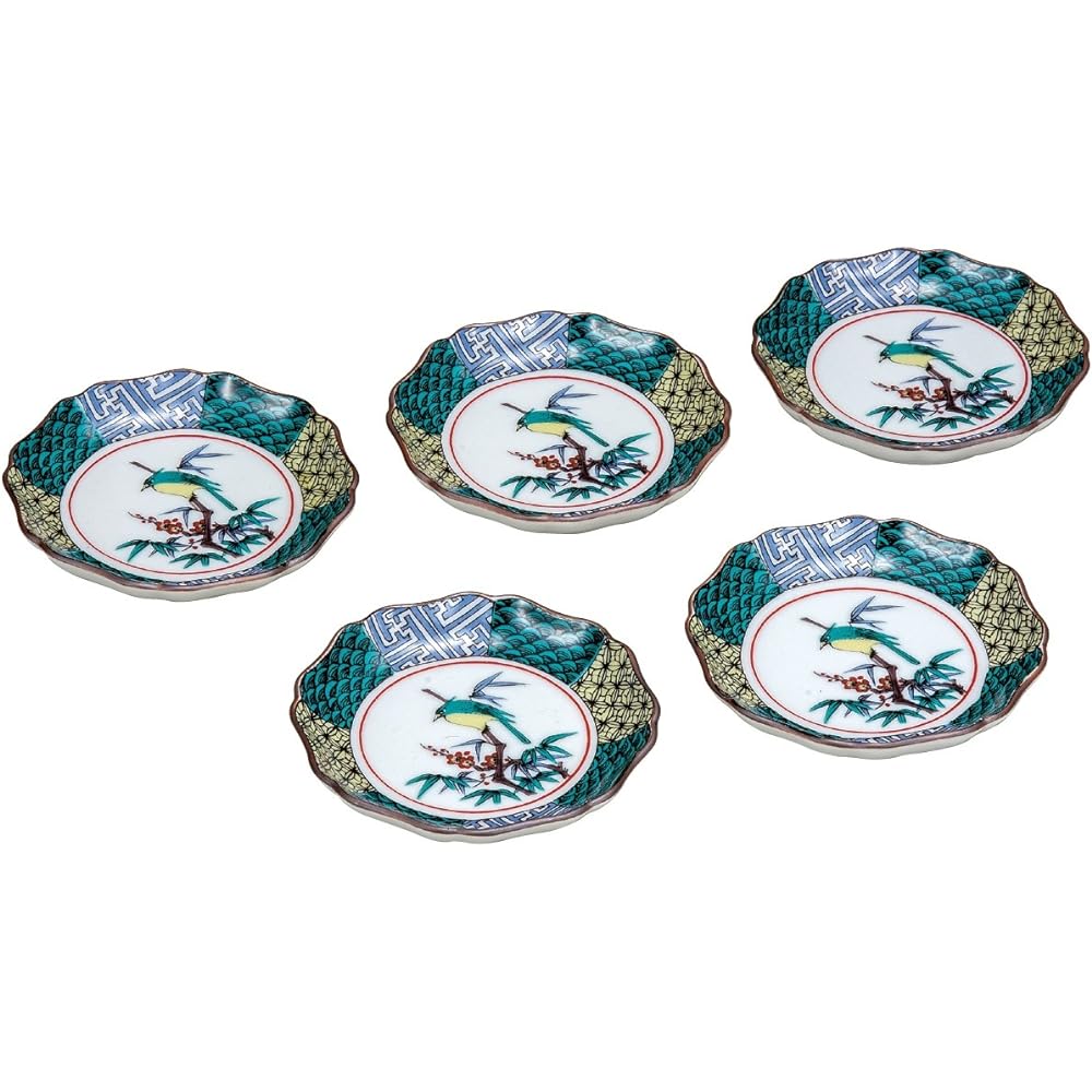 Maruyone Kutani ware 3.5 plates complete zodiac K4-116