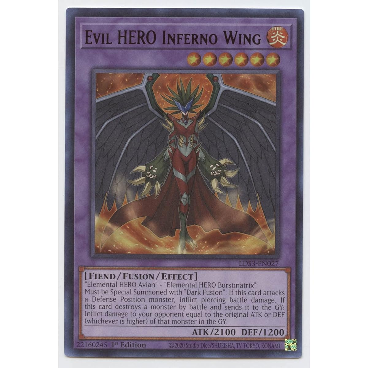 Evil Hero Inferno Wings (Red) - LDS3-EN033 - Ultra Rare - 1st Edition.