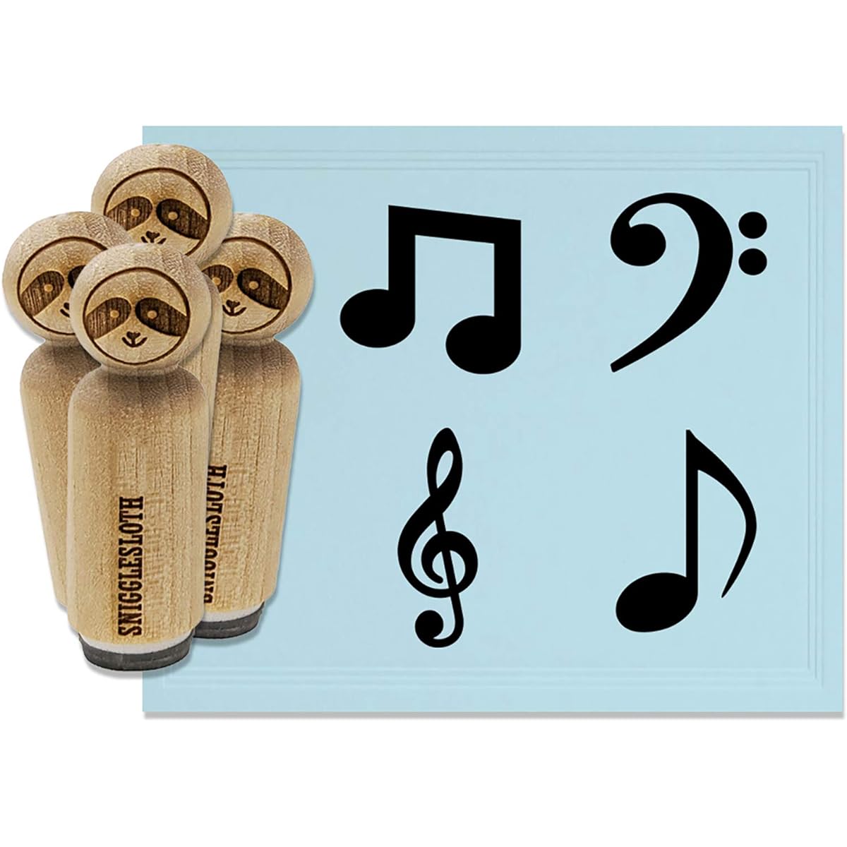 Musical Note Treble Clef 8th Symbol Rubber Stamp Set for Stamp Craft Planner 1/2 Inch Mini