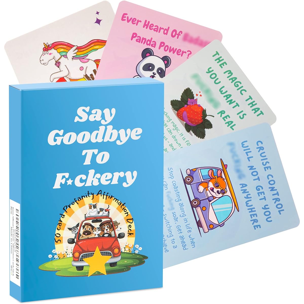 fusuu Positive Affirmation Cards – 50 Affirmation Card Deck – F*** Funny Affirmations – Cute Design Daily Affirmations for Women