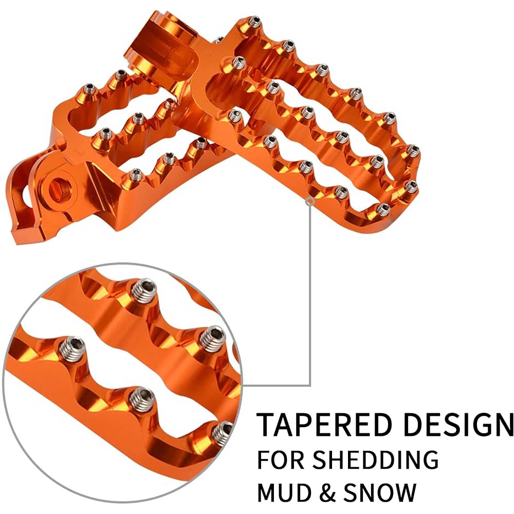 Rippin Moto ADV XW Footpegs for KTM Enduro & Adventure R Motorcycle | Compatible with KTM Enduro 690 & Adventure 790 890 950 1090 1190 1290 (Orange)