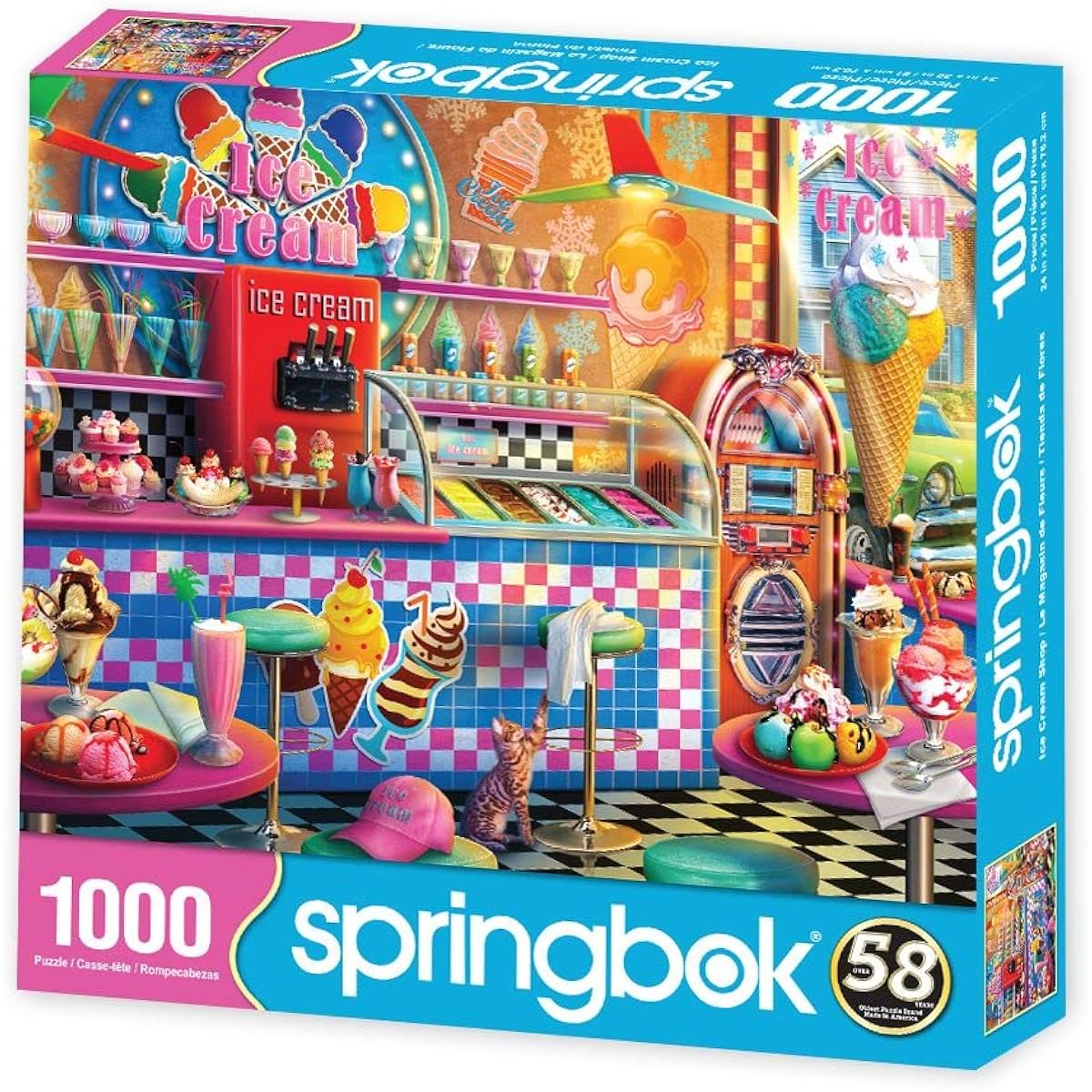 Springbok's 1000 Piece Jigsaw Puzzle Ice Cream Shop Made in the USA