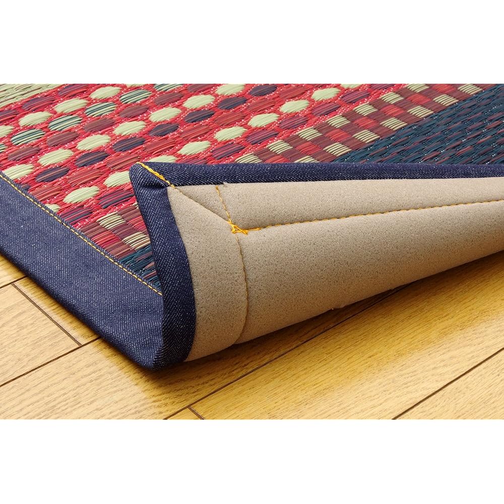 Ikehiko Igusa Mat Domestic Bag Weave "F Ralph" Blue Approx. 70 x 120cm (Back: Urethane)