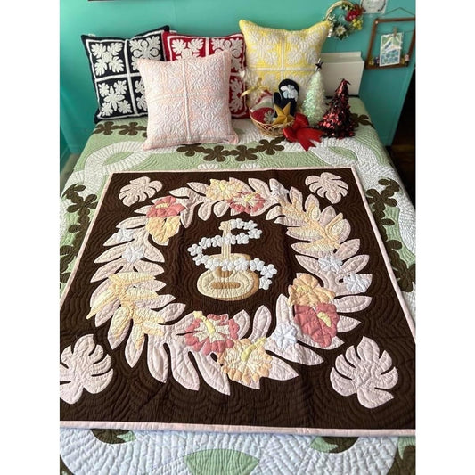Authentic Tapestry Ukulele Chocolate Brown Hawaiian Quilt