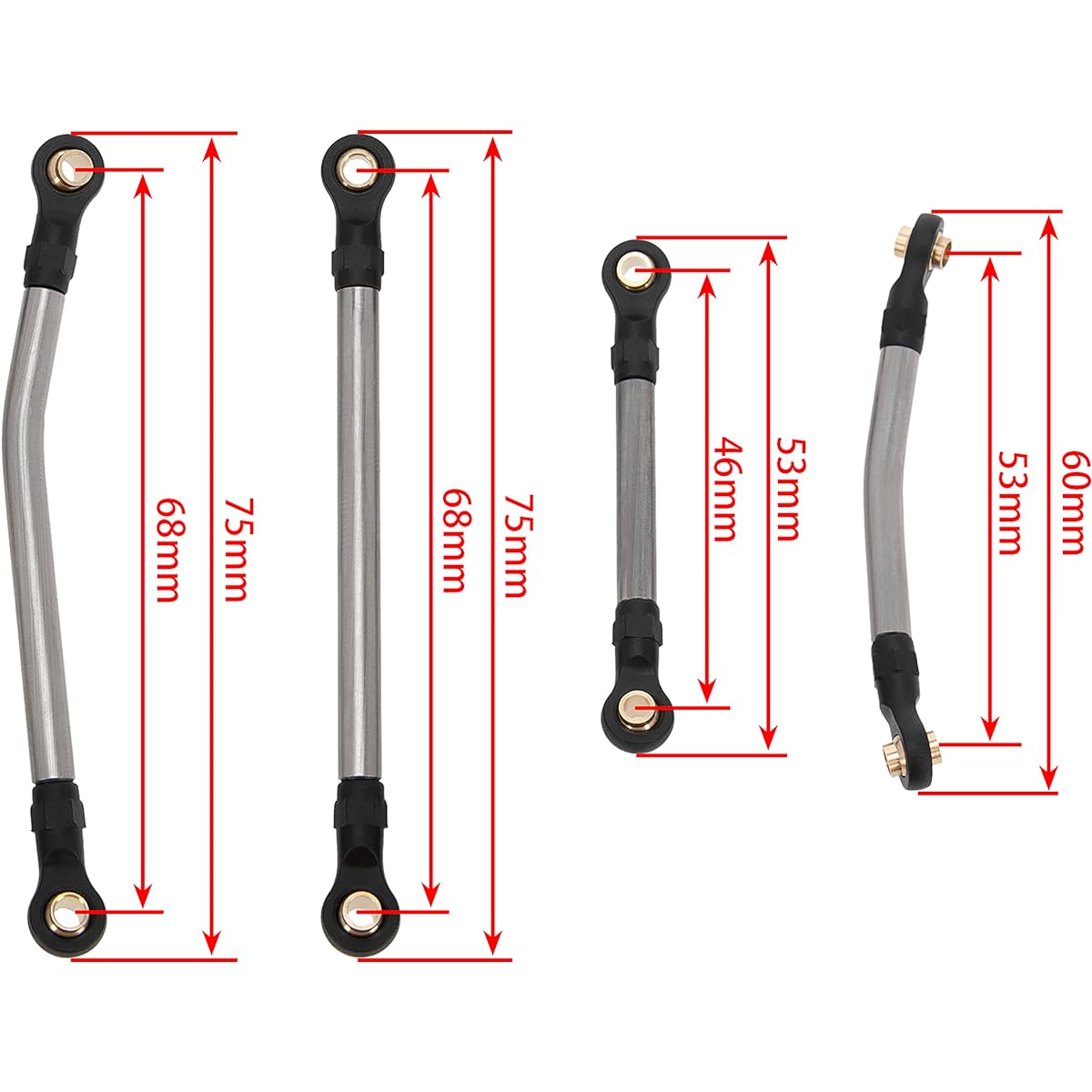 MEUS RACING Stainless Steel Liks Set High Clearance Link TRX-4M TRX4M 1/18 RC Crawler Car Upgrade Parts