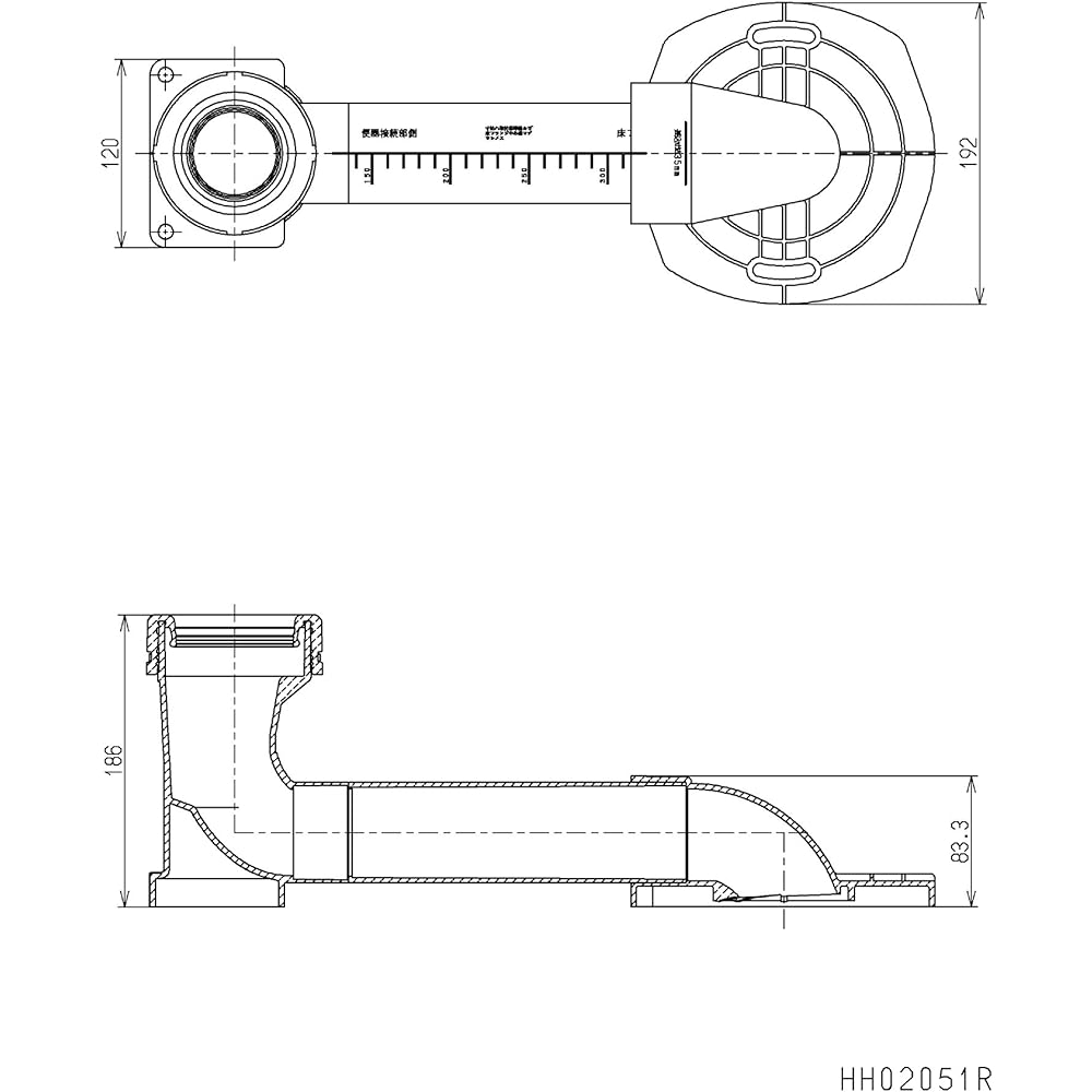 TOTO drainage adjuster main body HH02051R