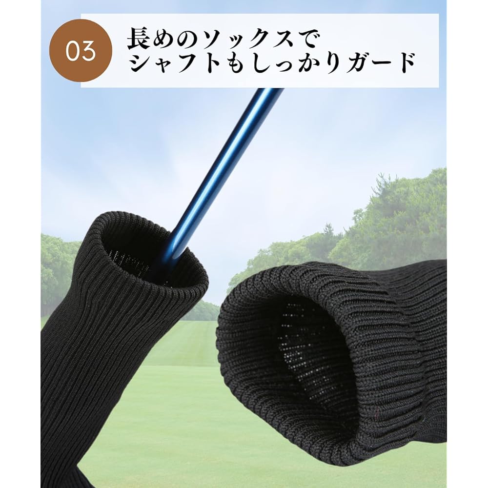 [Piskisfio] Golf head cover driver fairway wood 3-piece set number tag 460