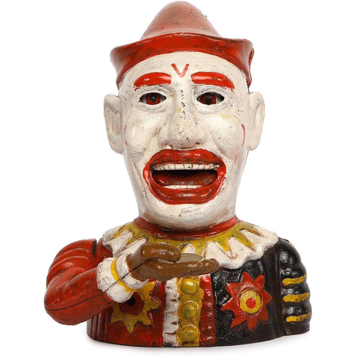 Safedeals Antique/Vintage Style Cast Iron Mechanical Clown Money Box Money Bank Piggy Bank
