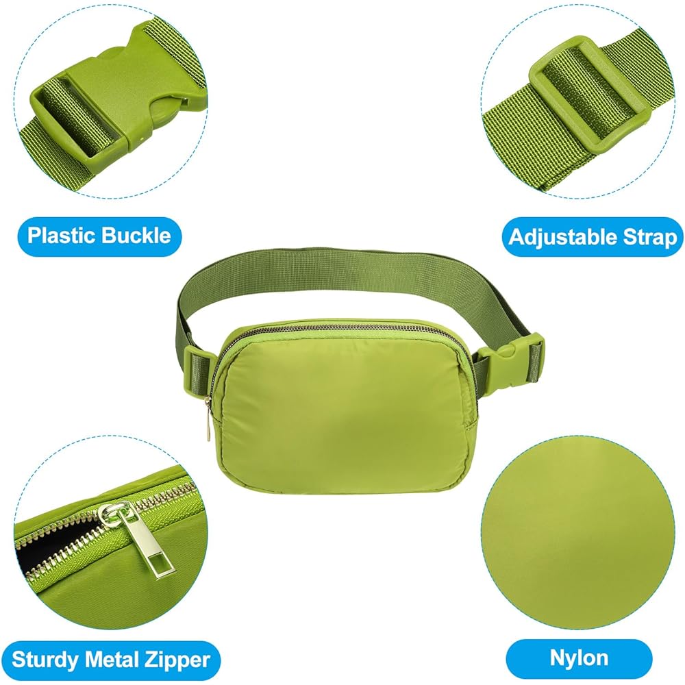 PATIKIL Fanny Pack Waterproof Belt Bag Men & Women Adjustable Crossbody Bag Waist Bag for Running Travel Workout Lawn Green