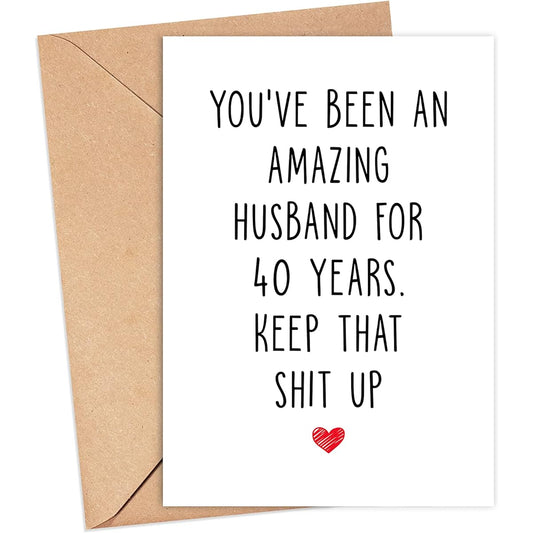 40th Anniversary Cards 40th Anniversary Cards for Husband - 40th Anniversary Cards for Him - 40th Wedding Anniversary Cards Funny 40th Anniversary Cards Gifts for Men