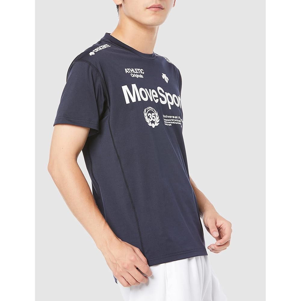 [DESCENTE] Short Sleeve Shirt T-Shirt Sunscreen Sweat Absorbent Quick Drying Stretch UV Protection Training MOVESPORT Men's DMMTJA62