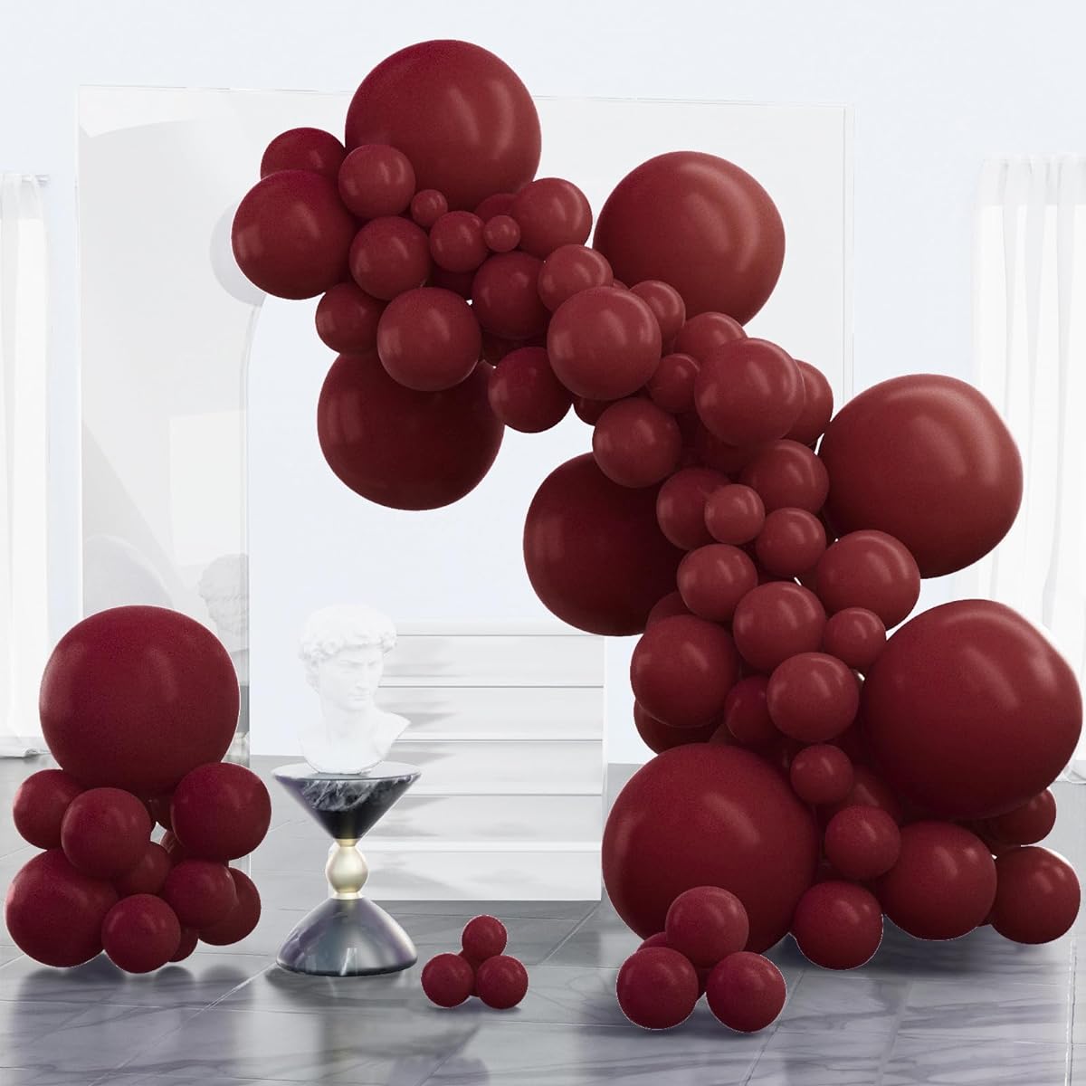 PartyWoo Burgundy Balloons Wine Red Balloons 100pcs Different Size 18inch 12inch 10inch 5inch Maroon Balloons for Balloon Garland or Balloon Arch Birthday Party Decoration Red -Y62