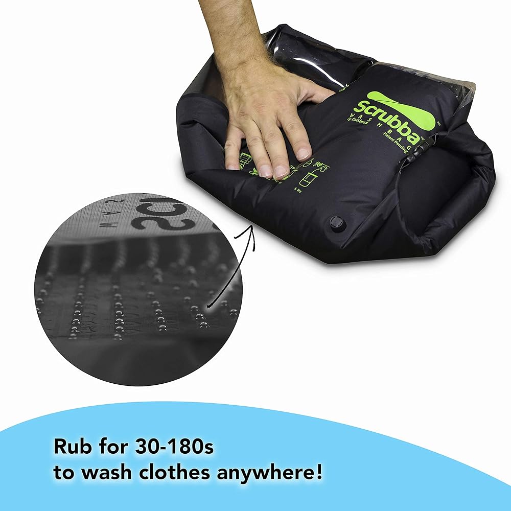 Travel Laundry Bag Scrubba Washbag Scrubba Washbag Convenient Travel Goods Camping Portable Laundry Bag (Black)