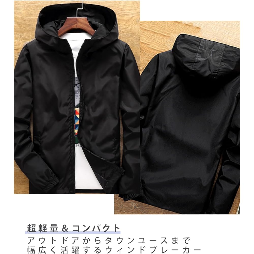 [J.STORE] Full Zip Windbreaker Hooded Outdoor Lightweight Sports Wear Men's
