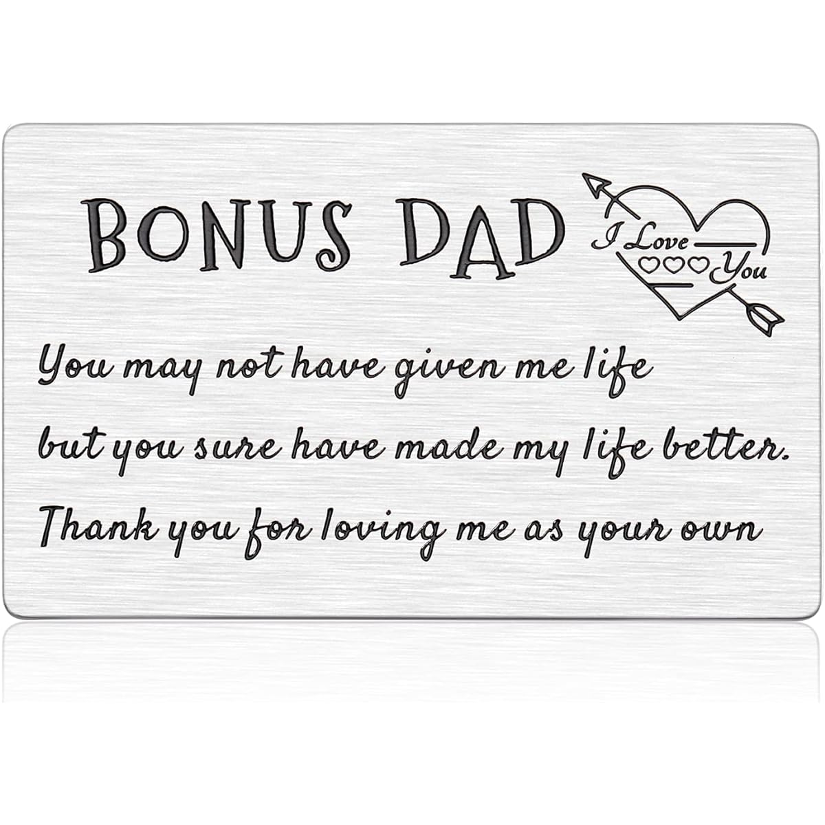 Bonus Dad Gifts Wallet Insert Cards for Kids Wife Father's Day Father in Law Day Birthday Wedding Christmas Thanksgiving Gifts for Father in Law Engraved Dad Wallet Card Inserts from Son and Daughter