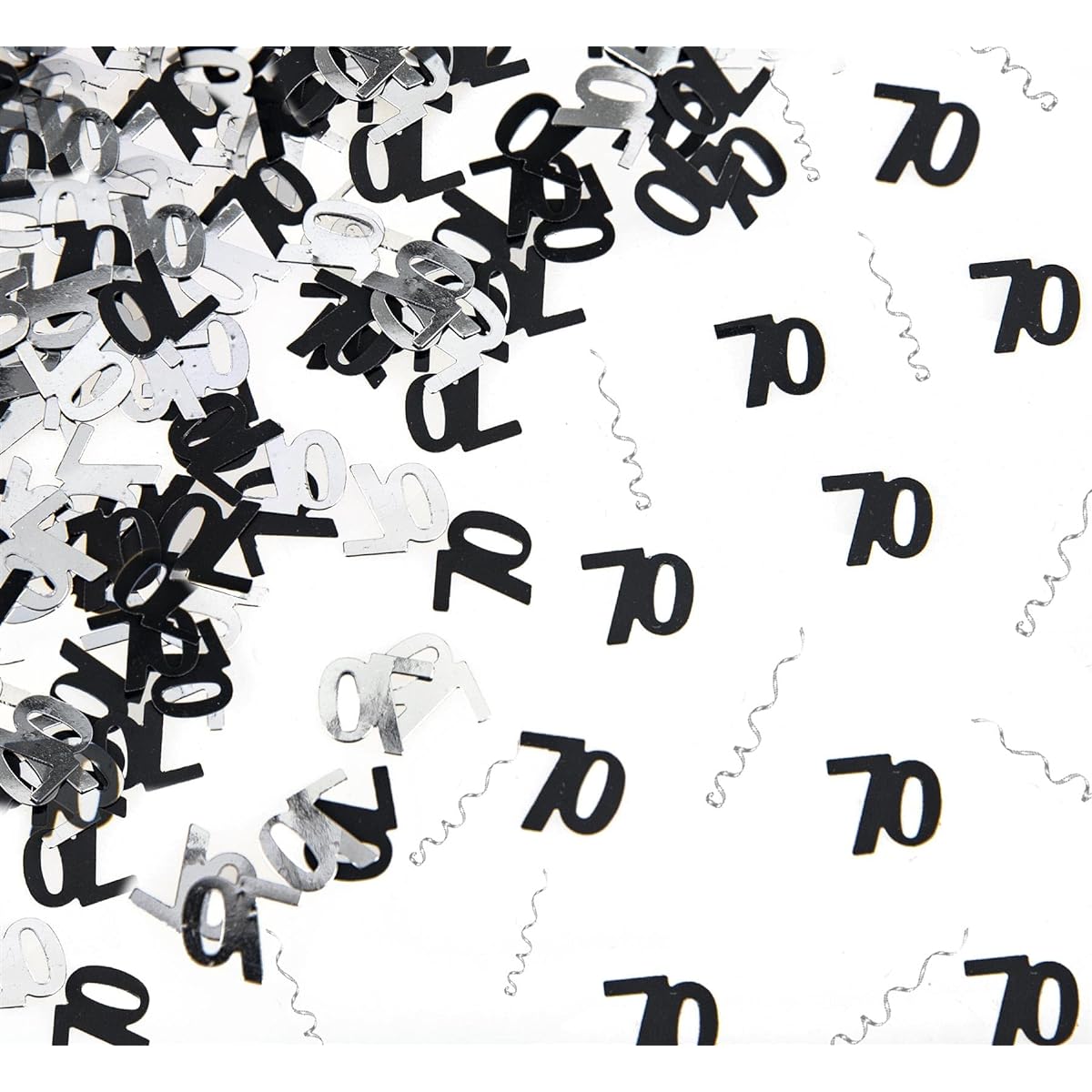 14g 70th Black Happy Birthday Party Glitz Table Confetti Sprinkles Decorations
