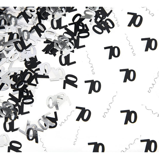 14g 70th Black Happy Birthday Party Glitz Table Confetti Sprinkles Decorations