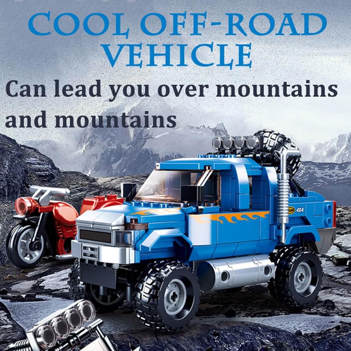 ENHANA Building Blocks Off-Road Vehicle Tech Model Car Brick Toy Off-Road Building Kit Race Car, MOC Building Kit Creative Gift for Boys or Girls Ages 6+ 361 Pieces