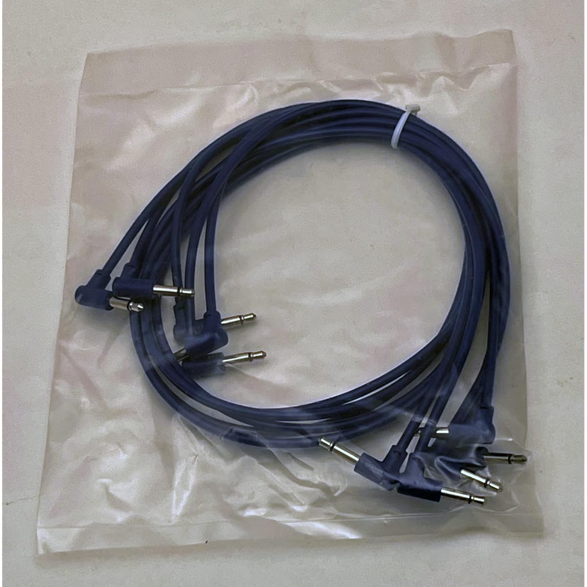 Luigis Modular M-PAR Right Angle Eurorack Patch Cables - 5 Pack Blue Cables 24" (60cm)