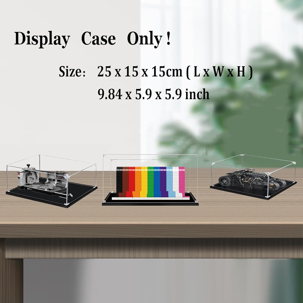 BOOVAX Display Case, Acrylic Clear Display Box for Lego-40516/75324/76239 Compatible with [Everyone-is-Awesome/Dark-Trooper-Attack/Batmobile-Tumbler] Models - 9.8x5.9x5.9 Inches