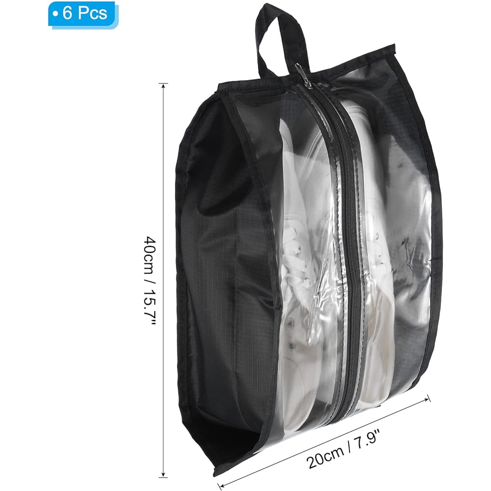 PATIKIL Waterproof Shoe Bag 3 Pieces Travel Storage Bag Portable Shoe Organizer with Zipper for Outdoor Travel Black Pink