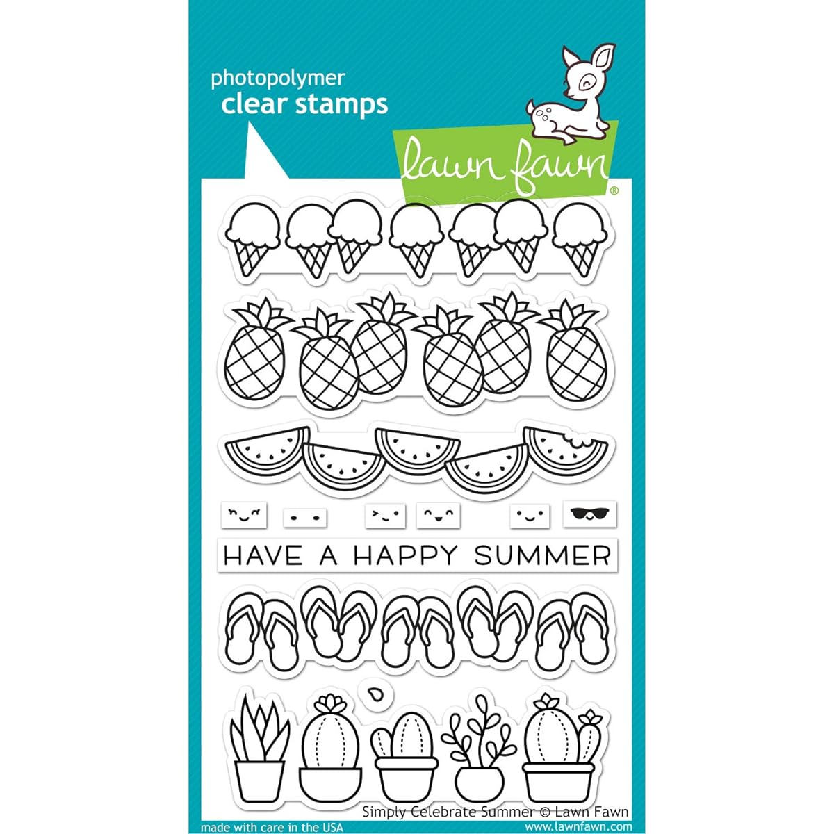 Lawn Fawn LF2333 Simply Celebrate Summer 4X6 Clear Stamp Set