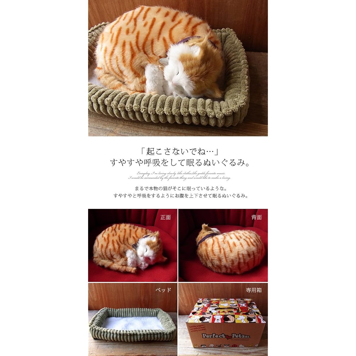 Nini and Kino Perfect Pet (Small Size) Brown Tabby Cat Plush Toy Cat Realistic Looks Like Miscellaneous Goods Animal Healing Moving Present Gift Celebration Cute Cat Stuffed Toy