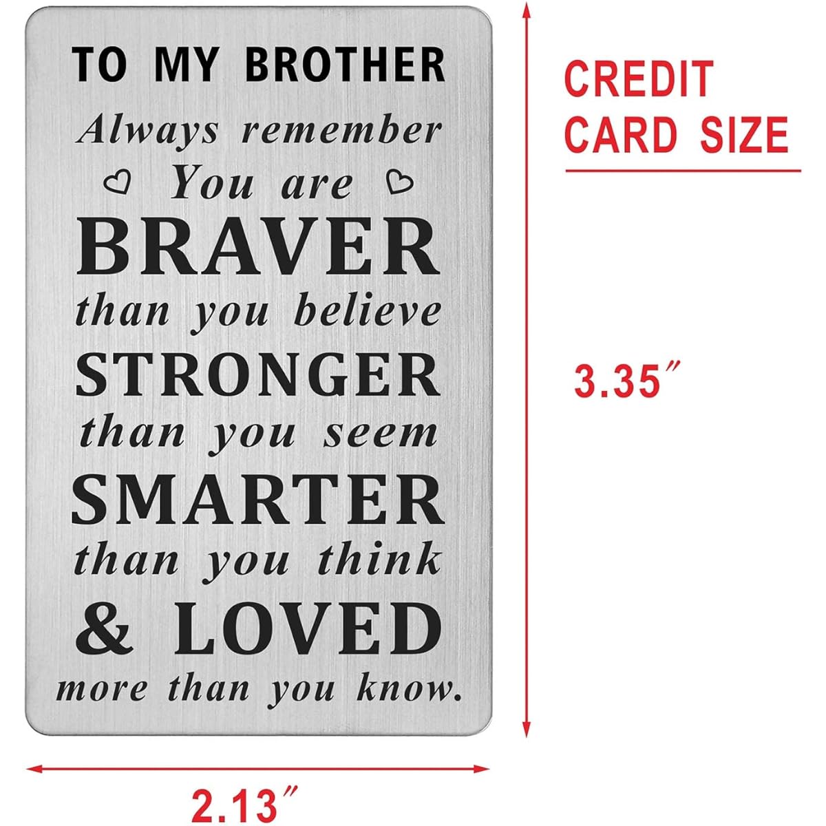 HYHYHYDHP Father's Day Gift Cards for Siblings, Big Little Brother Gifts, Inspirational Wallet Cards for Men, Birthday Christmas Gift Ideas for Brother from Brother Sister