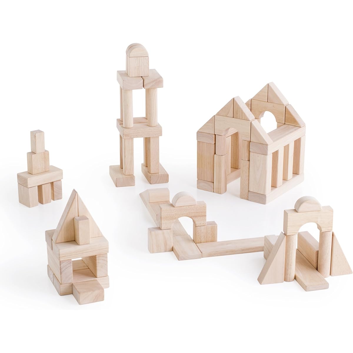 Guidecraft Solid-Wood Building Unit Block Set C - 84 Piece Set, STEM Educational Toy