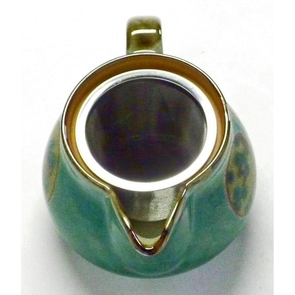 Kutani ware [teapot/teapot] Large round crest pine, bamboo, plum, and green lacquer ``Ura-e''