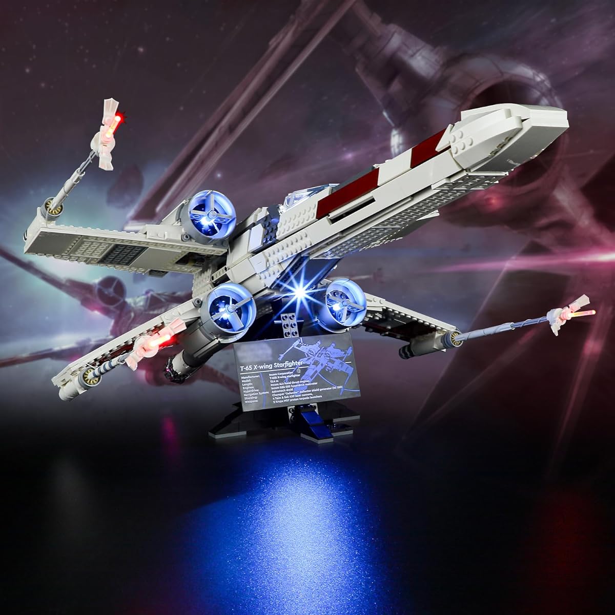 Vaodest LED Light Design and Configuration Compatible with Lego 75355 Star Wars X-Wing Starfighter Set Model 75355 (LED Light Only, Not a Building Blocks Kit)