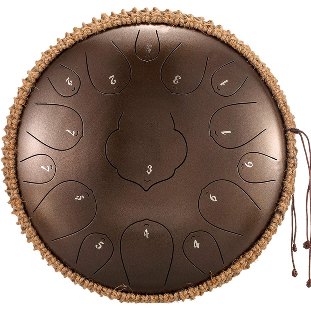 Steel Drum, 12 Inch Steel Tongue Drum 15 Tone Hollow Drum with Woven Hollow Drum Percussion Instrument Yoga Drum (Color : A, Size : 12INCH)