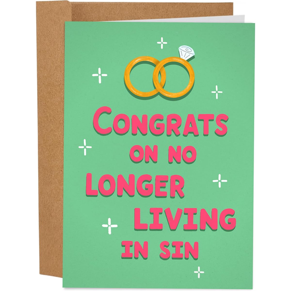 Sleazy Greetings Funny Wedding Cards | Funny Congratulations Cards | Rude Wedding Cards for Bride and Groom | Bridal Shower Cards | Without Living in Sin