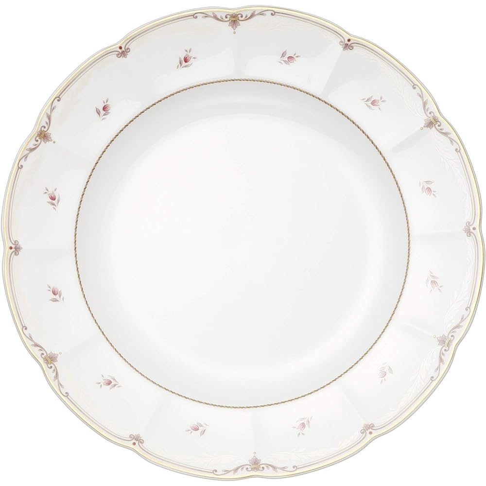 NARUMI Plate Dish Diane 27cm Red Cute Stylish Lotus Flower Dinner Made in Japan 50330-1120