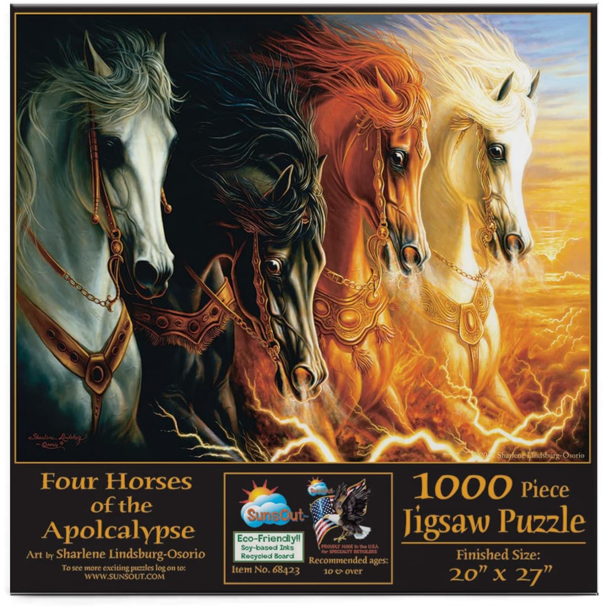 SUNSOUT INC - The Four Horses of the Apocalypse - 1000 Piece Jigsaw Puzzle Artist: Lindskog-Osorio - Finished Size 20" x 27" - MPN# 68423