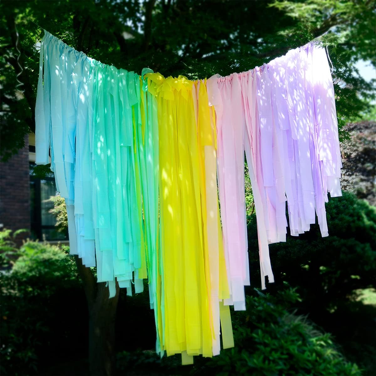 Melody Fantasy Ice Cream Party 200pcs Plastic Strips Streamers Backdrop Pastel Streamers Fringe Curtains Rainbow Backdrop Streamers for Girls Birthday Candyland Party Background Pastel Party Decorations
