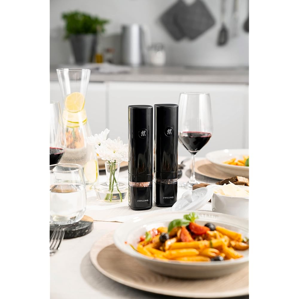 ZWILLING "Enfinigy Electric Mill Black" Salt Pepper Mill Rechargeable Coarseness Adjustable [Authorized Japanese Product] Enfinigy 53103-701