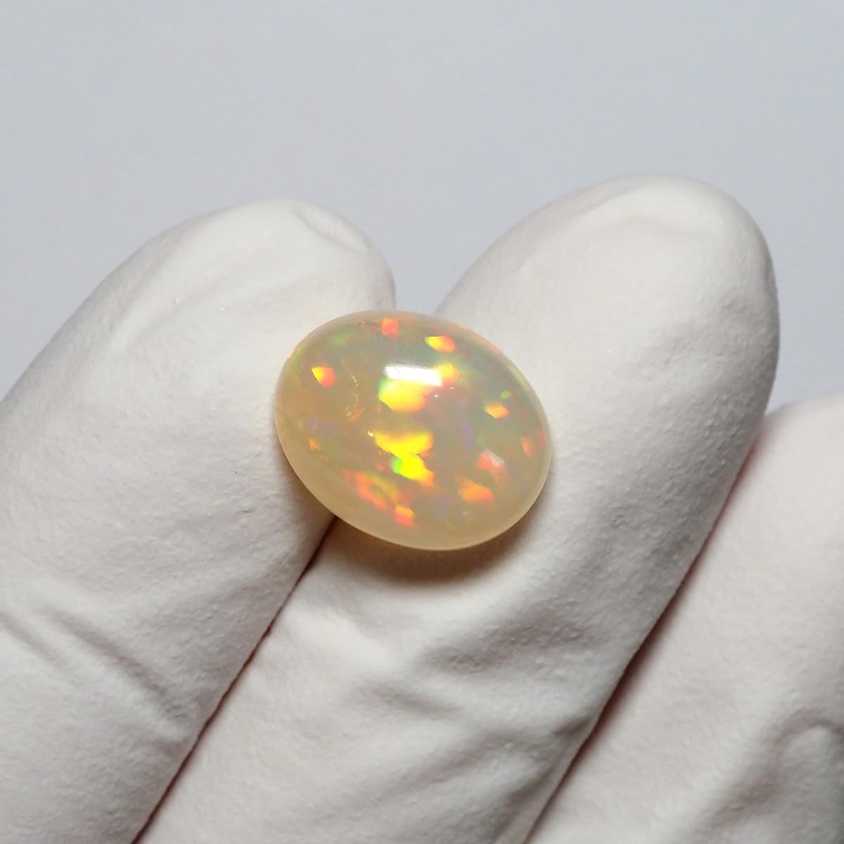 [N2 stone Natural] Natural mineral precious opal - Ethiopia | Gemstone specimen | (19 | "One of a kind" approx. 4.4ct, 13.5x10.8x6mm)